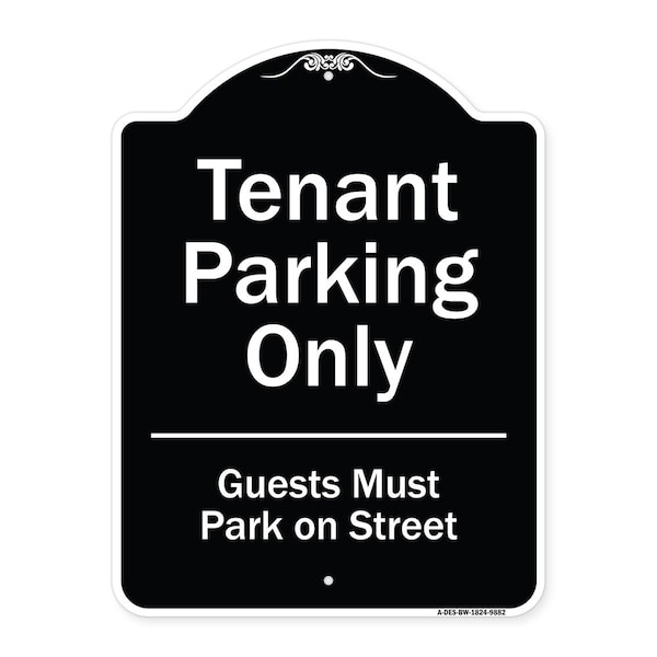 Signmission Designer Series-Tenant Parking Guests Park On Street Heavy-Gauge Aluminum, 24" x 18", BW-1824-9882 A-DES-BW-1824-9882 - main